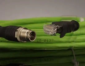 Cat 6a M12 to RJ45 Ethernet Cable, IP65/67, 15m