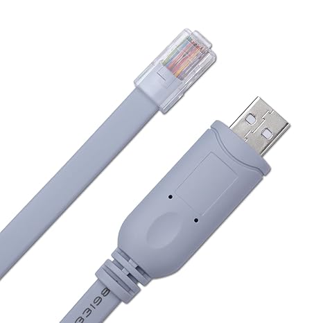 Console Cable,Cisco Console Cable,USB Console Cable with FTDI Chip,USB to RJ45 Serial Adapter Compatible with Cisco,HP,NETGEAR,Huawei,Routers/Switches for Laptop in Linux,Windows, Mac (16FT)