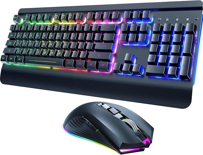 RisoPhy Wireless Gaming Keyboard and Mouse Combo