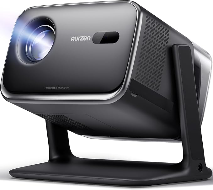 Aurzen BOOM mini Google TV 4K Supported Smart Projector with WiFi and Bluetooth, Outdoor & Home Movie Projector