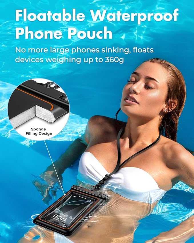 UNBREAKcable Floating Waterproof Phone Pouch 2 Pack