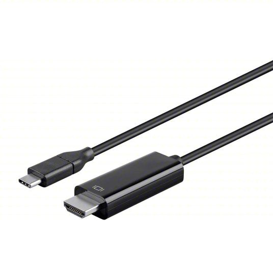 MONOPRICE USB Cable: Type C End 1, HDMI End 2, Black, 9 ft Lg, 3.1 USB Specification, USB Cable